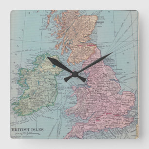 Vintage Britain Map Clock