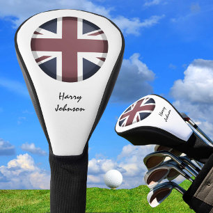 Vintage British Flag & Monogrammed Golf Clubs UK  Golf Head Cover