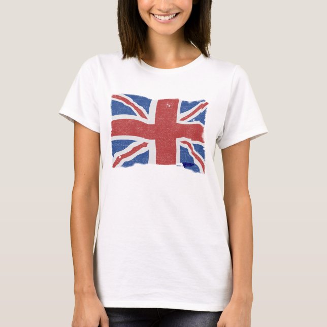 Vintage British Flag W T-Shirt (Front)