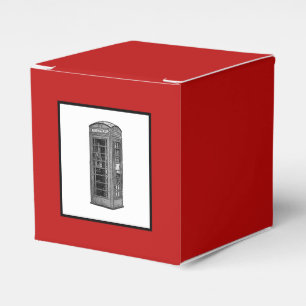 Vintage British Phone Booth Illustration UK Travel Favour Box