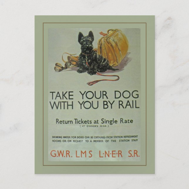 Vintage British Rail Scottie Postcard (Front)
