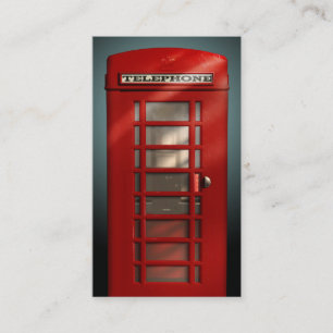 Vintage British Red Phone Box Social Profile Business Card