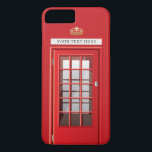 Vintage British Red Telephone Box Custom Monogram iPhone 8 Plus/7 Plus Case<br><div class="desc">Vintage British Red Telephone Box Custom Monogram</div>
