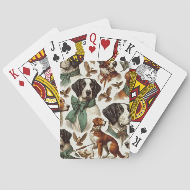 Vintage Brittany Seamless Playing Cards (Back)