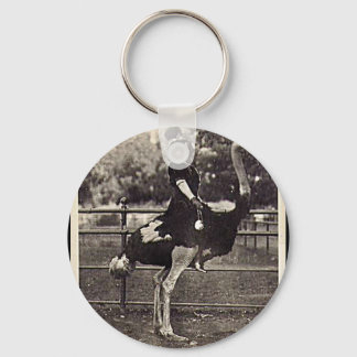 Vintage Broadway Actress Riding an Ostrich Key Ring
