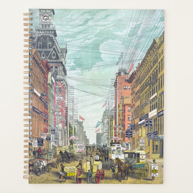 Vintage Broadway, NYC (1880s) Planner (Front)