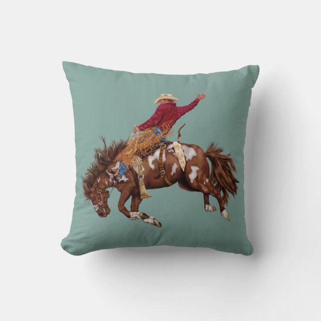 Vintage bronco rider cushion (Front)