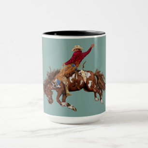 Vintage bronco rider mug