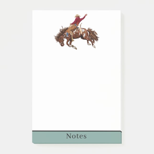 Vintage bronco rider post-it notes (Front)