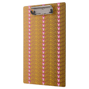 Vintage Bronze and Pink Floral Violets pattern Clipboard