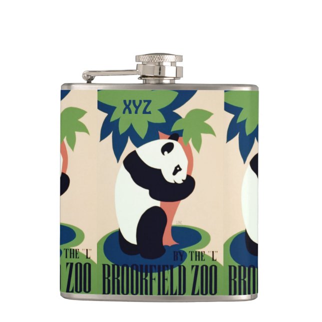 Vintage “Brookfield Zoo” custom monogram flask (Front)