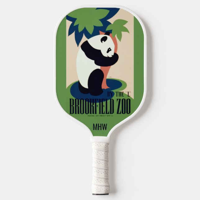 Vintage “Brookfield Zoo” custom monogram Pickleball Paddle (Front)