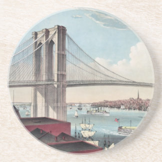 Vintage Brooklyn Bridge Art Coaster
