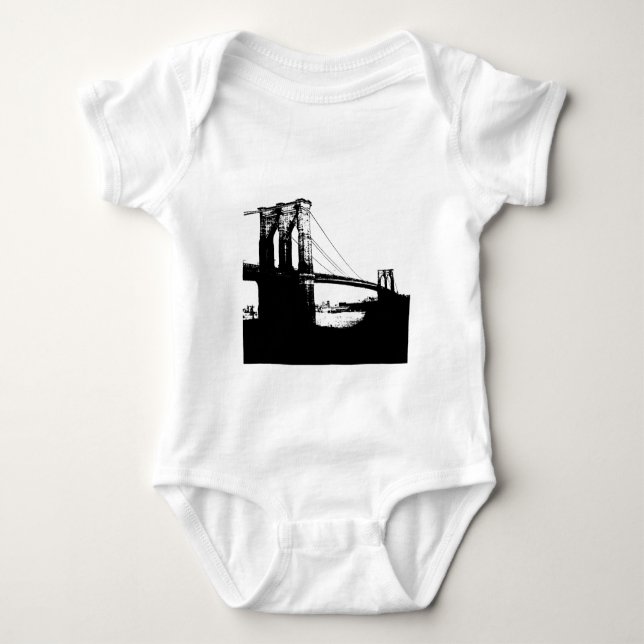 Vintage Brooklyn Bridge Baby Bodysuit (Front)