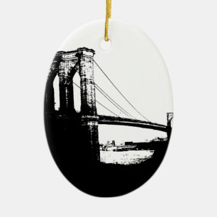 Vintage Brooklyn Bridge Ceramic Tree Decoration