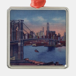 Vintage Brooklyn Bridge Metal Tree Decoration