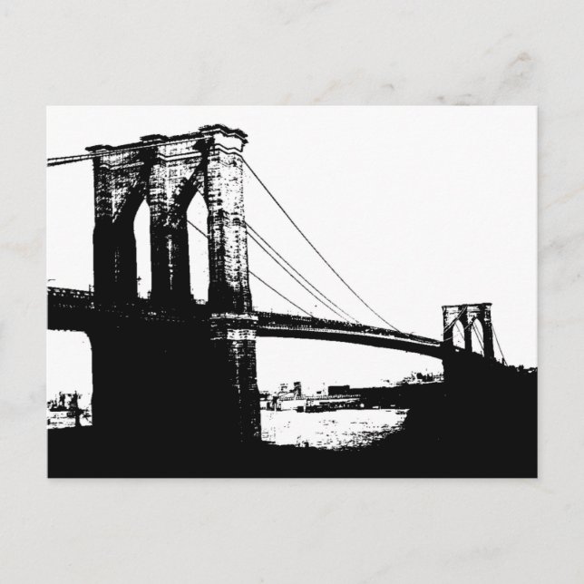 Vintage Brooklyn Bridge Postcard (Front)