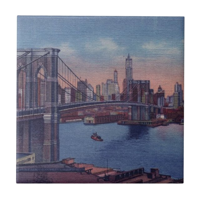 Vintage Brooklyn Bridge Tile (Front)
