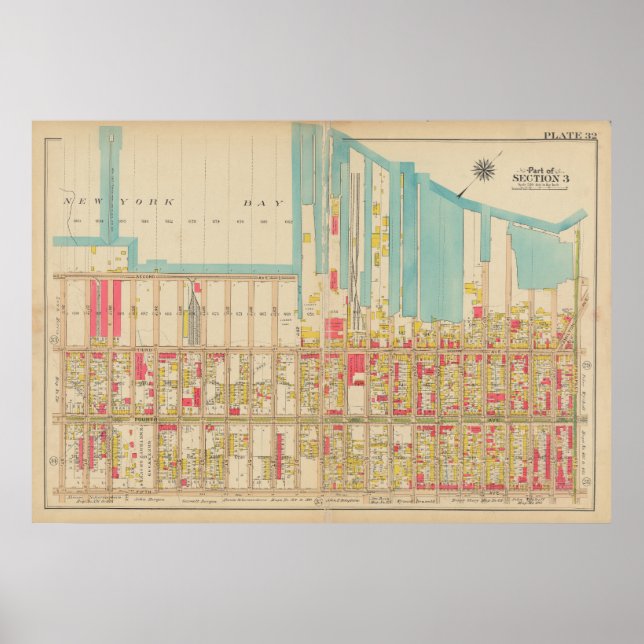 Vintage Brooklyn Map | George Washington Bromley Poster (Front)