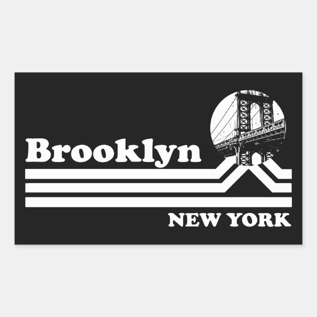 Vintage Brooklyn New York Rectangular Sticker (Front)
