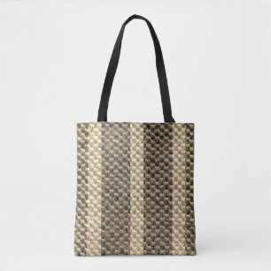 "Vintage Brown and Tan Large Weave Print" tote Bag