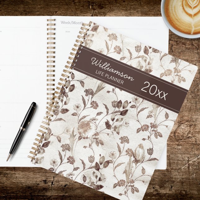 Vintage Brown and White Floral  Planner (Creator Uploaded)