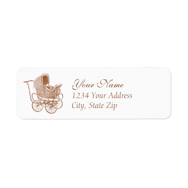 Vintage Brown Baby Carriage (Front)