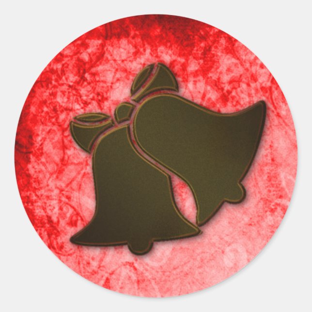 Vintage Brown Bells on Red Envelope Seals (Front)
