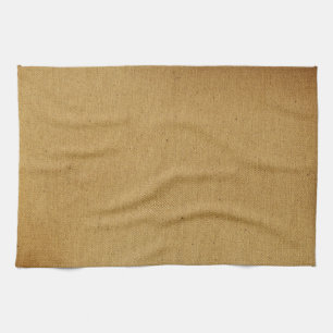 Vintage brown canvas tea towel