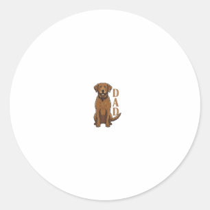 Vintage Brown Dog Dad Shirt Design_1 Classic Round Sticker