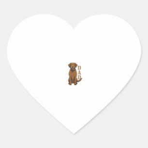 Vintage Brown Dog Dad Shirt Design_1 Heart Sticker