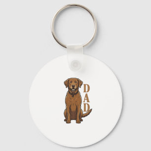 Vintage Brown Dog Dad Shirt Design_1 Key Ring