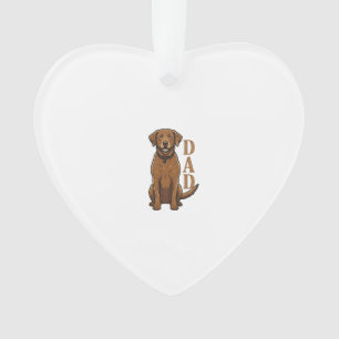 Vintage Brown Dog Dad Shirt Design_1 Ornament