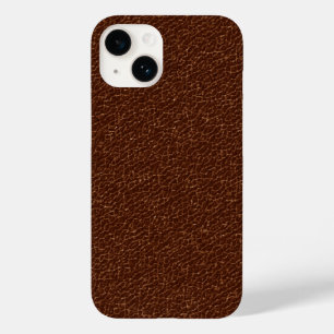 Vintage Brown Faux Leather Texture Look Case-Mate iPhone 14 Case