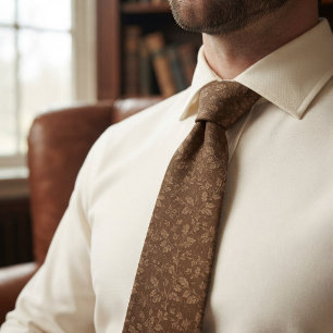 Vintage Brown Floral Tie