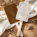 Vintage Brown French Floral  Wedding Program Hand Fan<br><div class="desc">Keep guests comfortable in style with this vintage French wedding program fan, designed in a rich brown wedding palette. The front features an elegant chinoiserie floral frame with delicate floral artwork inspired by Victorian botanical illustration and classic toile de jouy patterns. Perfect for a classic wedding or romantic wedding, this...</div>