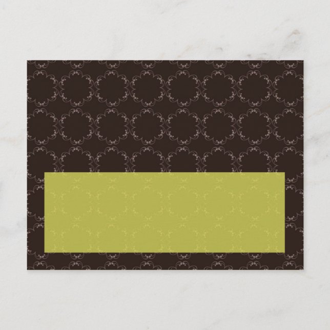 Vintage Brown/Green Wedding Writable Place Card (Front)