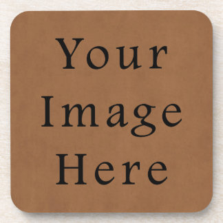 Vintage Brown Leather Parchment Paper Background Coaster