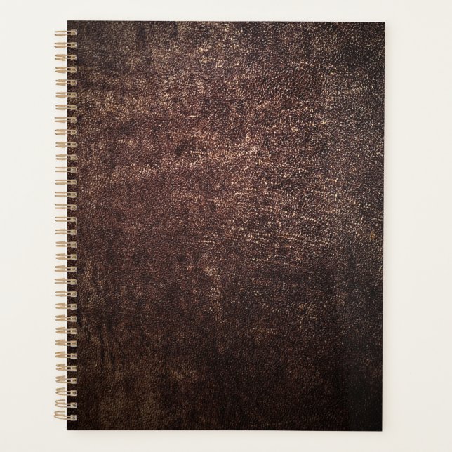 Vintage brown leather  planner (Front)