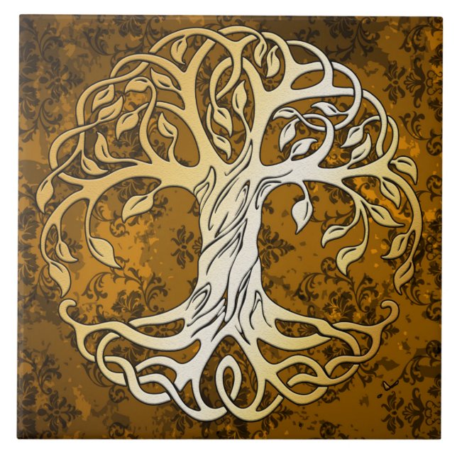 Vintage Brown Mediaeval Witchcraft Ritual Offering Tile (Front)