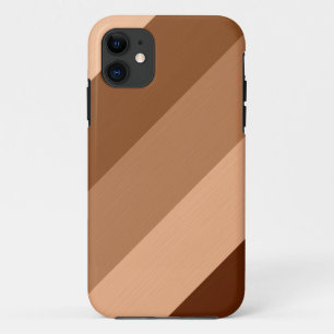 Vintage brown misty-rose retro stripes iPhone 11 case