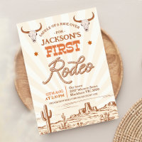Vintage Brown Orange 1st Rodeo Birthday