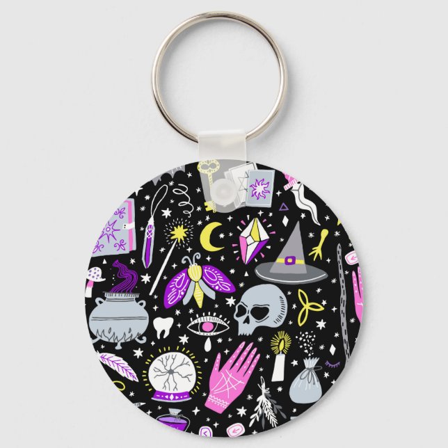 Vintage brown-orange tartan plaid. key ring (Front)