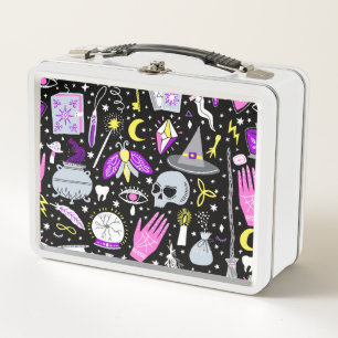 Vintage brown-orange tartan plaid. metal lunch box