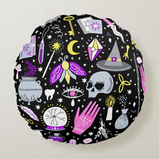 Vintage brown-orange tartan plaid. round cushion (Front)