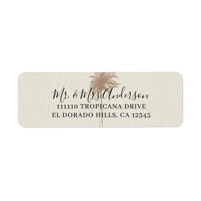 Vintage Brown Palm Tree Beach Wedding (Front)