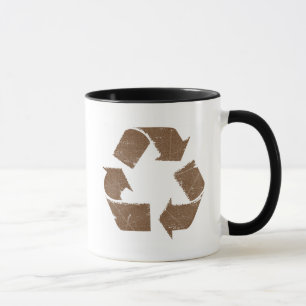 Vintage Brown Recycle Sign Mug