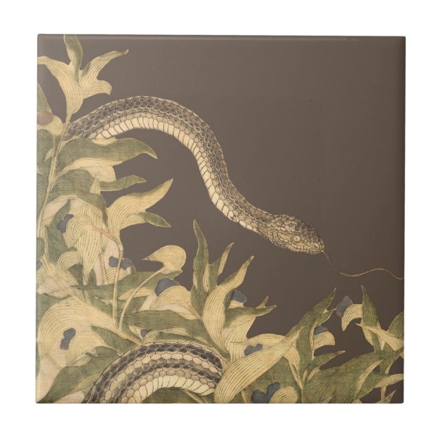 Vintage Brown Snake Tile (Front)