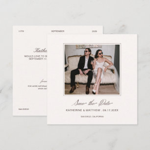 Vintage Brown Wedding Save the Date Photo Invitation