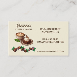 Vintage Brownie and Berry Bakery Branding Business Card